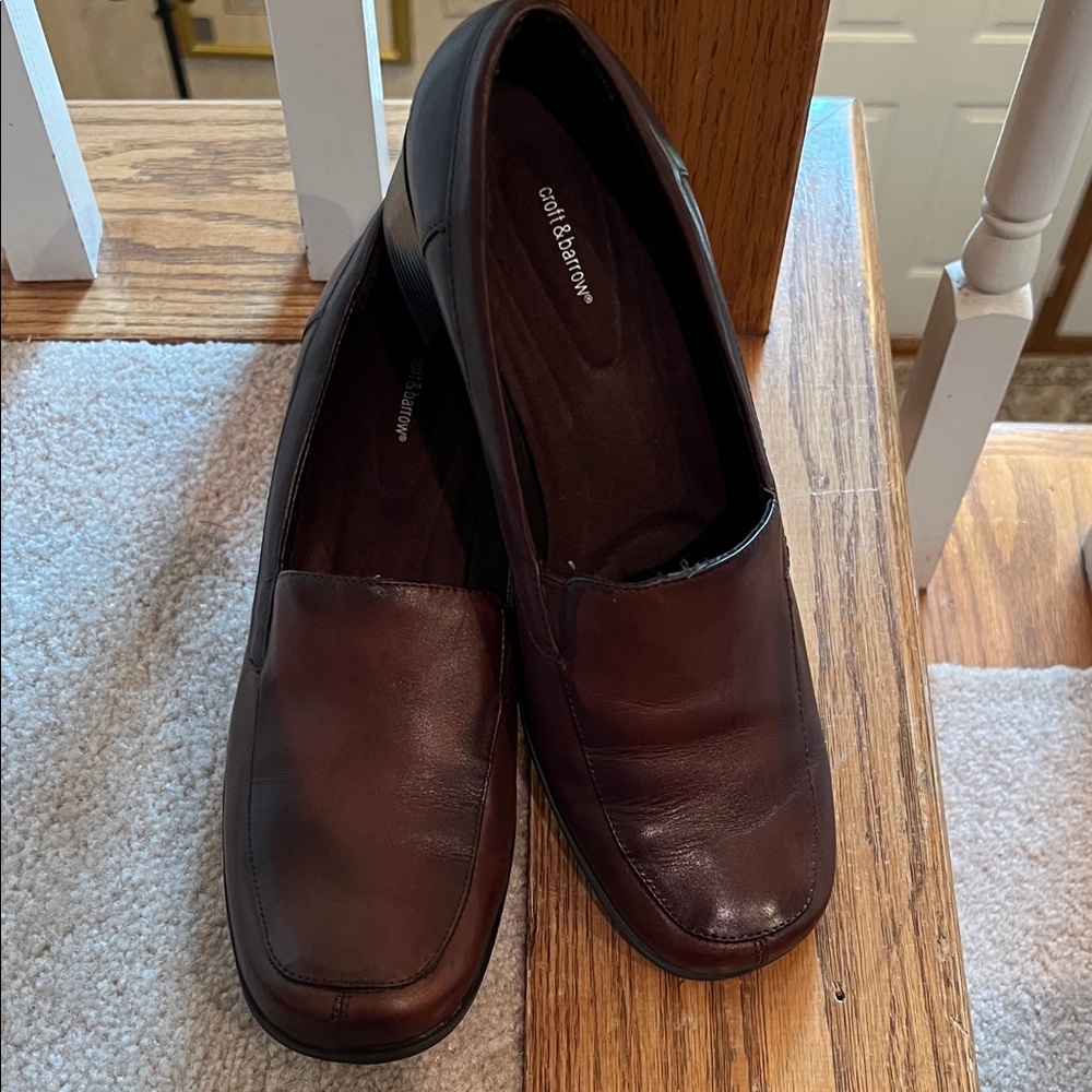 Croft & Barrow Rich Brown Leather Loafers